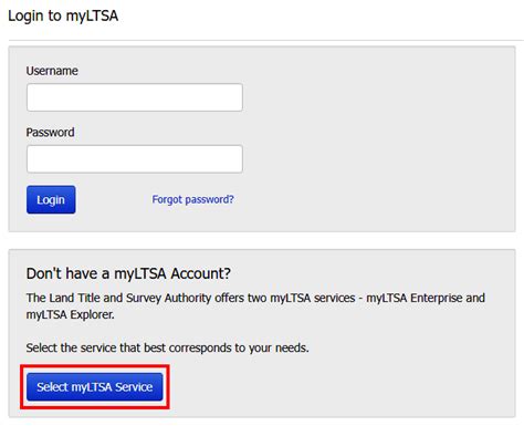 myltsa login|Select a myLTSA Service .